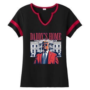 Daddy Is Home Donald Trump 47th President Of The United States Of America Usa Ladies Halftime Notch Neck Tee