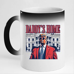 Daddy Is Home Donald Trump 47th President Of The United States Of America Usa 11oz Black Color Changing Mug