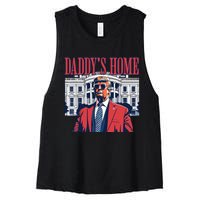 Daddy Is Home Donald Trump 47th President Of The United States Of America Usa Women's Racerback Cropped Tank