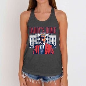 Daddy Is Home Donald Trump 47th President Of The United States Of America Usa Women's Knotted Racerback Tank