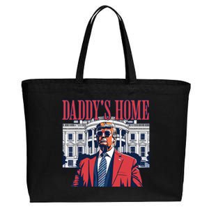 Daddy Is Home Donald Trump 47th President Of The United States Of America Usa Cotton Canvas Jumbo Tote