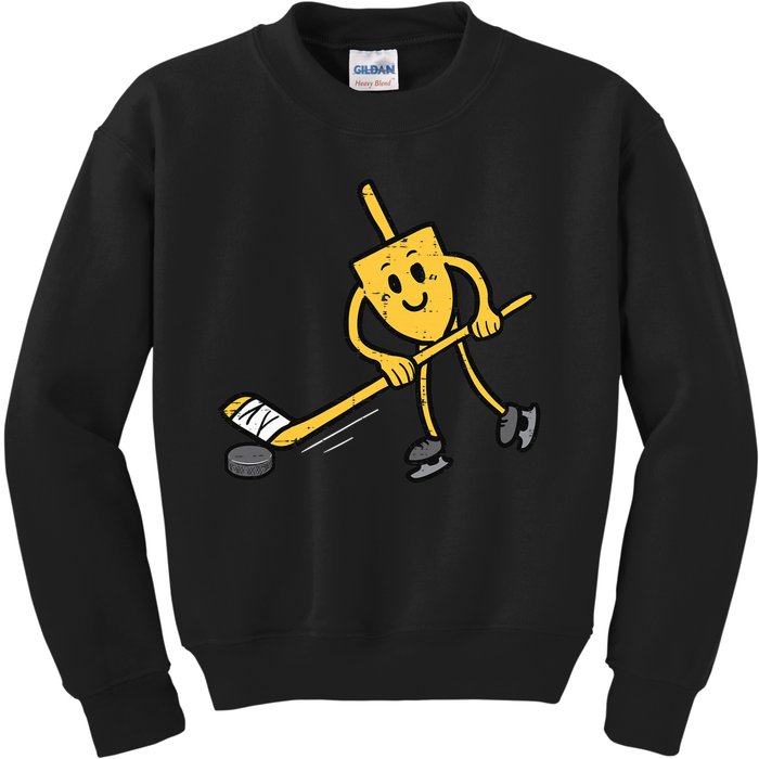 Dreidel Ice Hockey Hanukkah Chanukah Jewish Kids Sweatshirt