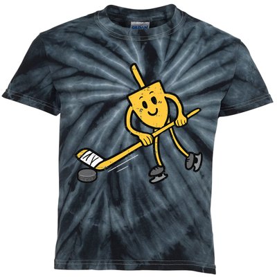 Dreidel Ice Hockey Hanukkah Chanukah Jewish Kids Tie-Dye T-Shirt