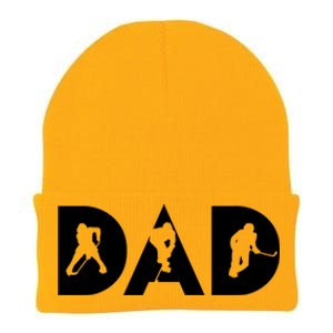 Dad Ice Hockey Player Cool Skater Athlete Sport Lover Gift Knit Cap Winter Beanie