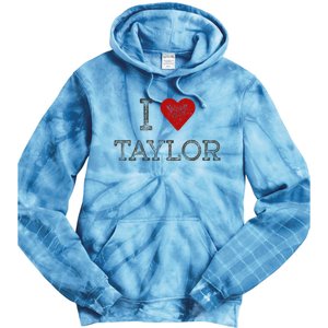 Distressed I Heart Michigan I Love Taylor Tie Dye Hoodie