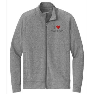 Distressed I Heart Michigan I Love Taylor Stretch Full-Zip Cadet Jacket