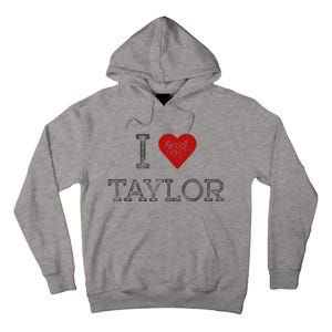 Distressed I Heart Michigan I Love Taylor Tall Hoodie