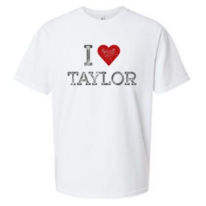 Distressed I Heart Michigan I Love Taylor Sueded Cloud Jersey T-Shirt