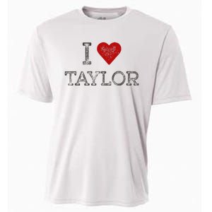 Distressed I Heart Michigan I Love Taylor Cooling Performance Crew T-Shirt