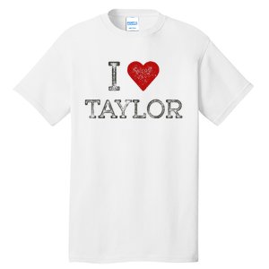 Distressed I Heart Michigan I Love Taylor Tall T-Shirt