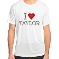 Distressed I Heart Michigan I Love Taylor Adult ChromaSoft Performance T-Shirt