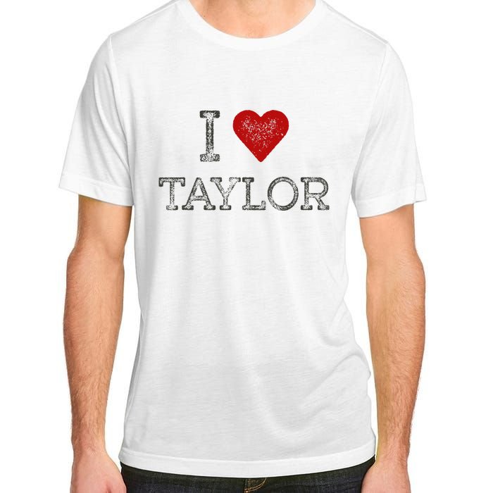 Distressed I Heart Michigan I Love Taylor Adult ChromaSoft Performance T-Shirt