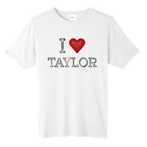 Distressed I Heart Michigan I Love Taylor Tall Fusion ChromaSoft Performance T-Shirt