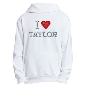 Distressed I Heart Michigan I Love Taylor Urban Pullover Hoodie