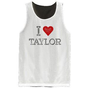 Distressed I Heart Michigan I Love Taylor Mesh Reversible Basketball Jersey Tank