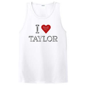 Distressed I Heart Michigan I Love Taylor PosiCharge Competitor Tank