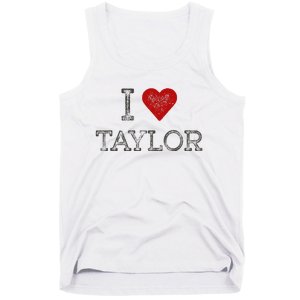 Distressed I Heart Michigan I Love Taylor Tank Top