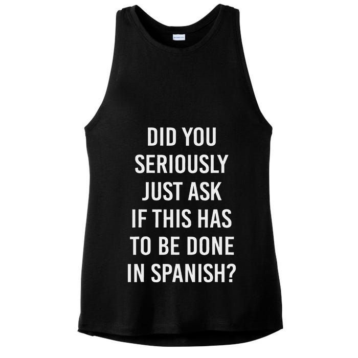Does It Have To Be Done In Spanish Sarcasm Meme Teacher Ladies PosiCharge Tri-Blend Wicking Tank