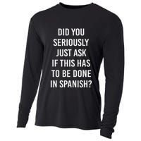 Does It Have To Be Done In Spanish Sarcasm Meme Teacher Cooling Performance Long Sleeve Crew