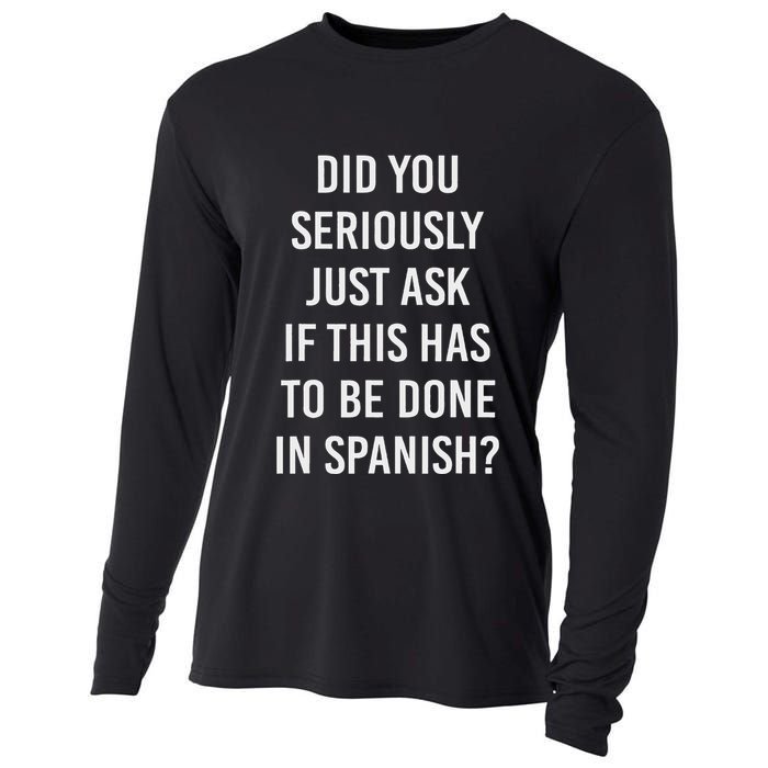 Does It Have To Be Done In Spanish Sarcasm Meme Teacher Cooling Performance Long Sleeve Crew