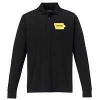 Distressed Iowa Home Performance Long Sleeve Polo