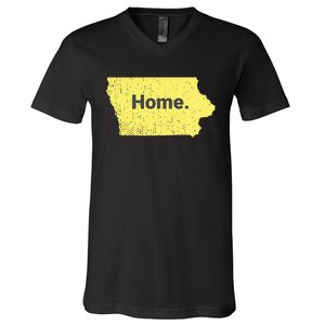 Distressed Iowa Home V-Neck T-Shirt