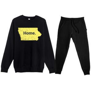 Distressed Iowa Home Premium Crewneck Sweatsuit Set