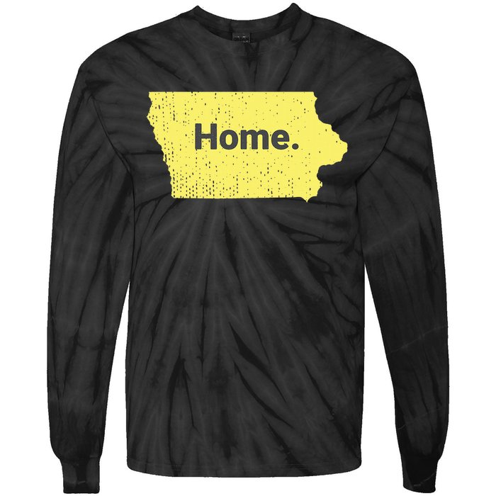 Distressed Iowa Home Tie-Dye Long Sleeve Shirt