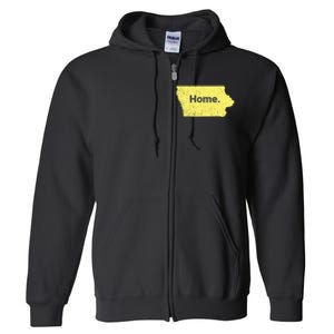 Distressed Iowa Home Full Zip Hoodie