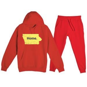 Distressed Iowa Home Premium Hooded Sweatsuit Set