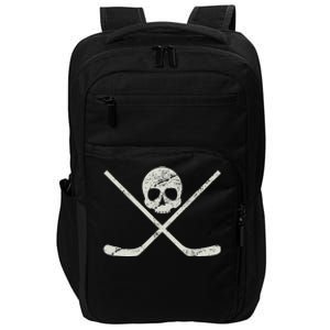 Distressed Ice Hockey Goon Pirate Skull Sticks Impact Tech Backpack