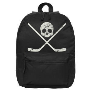 Distressed Ice Hockey Goon Pirate Skull Sticks 16 in Basic Backpack