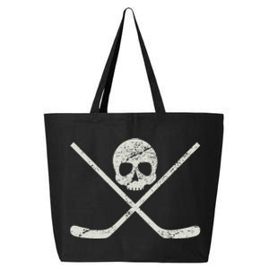 Distressed Ice Hockey Goon Pirate Skull Sticks 25L Jumbo Tote