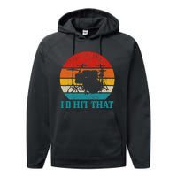 Drummer ID Hit That Funny Gift Drum Set Drumming Vintage Performance Fleece Hoodie