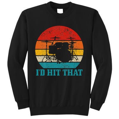 Drummer ID Hit That Funny Gift Drum Set Drumming Vintage Sweatshirt