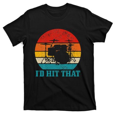 Drummer ID Hit That Funny Gift Drum Set Drumming Vintage T-Shirt