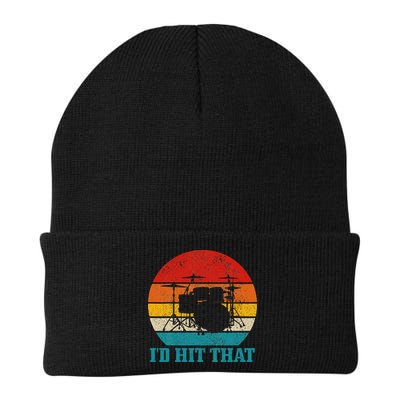 Drummer ID Hit That Funny Gift Drum Set Drumming Vintage Beanie
