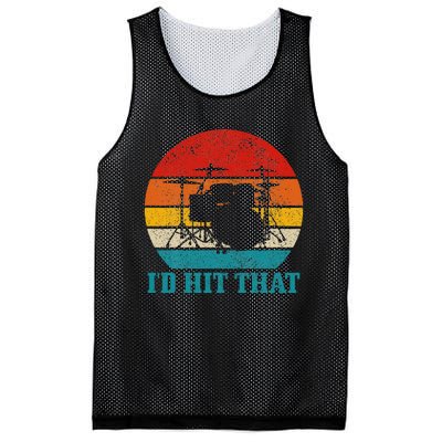 Drummer ID Hit That Funny Gift Drum Set Drumming Vintage Mesh Reversible Basketball Jersey Tank