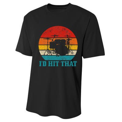 Drummer ID Hit That Funny Gift Drum Set Drumming Vintage Performance Sprint T-Shirt