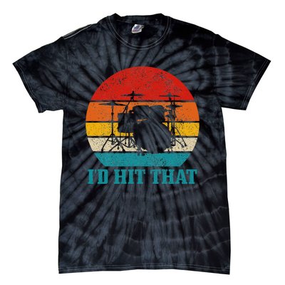 Drummer ID Hit That Funny Gift Drum Set Drumming Vintage Tie-Dye T-Shirt