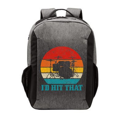 Drummer ID Hit That Funny Gift Drum Set Drumming Vintage Vector Backpack