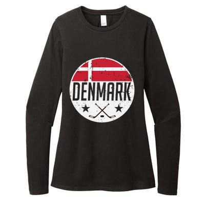 Denmark Ice Hockey Flag Jersey Supporter Danish Fan Gift Womens CVC Long Sleeve Shirt