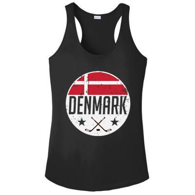 Denmark Ice Hockey Flag Jersey Supporter Danish Fan Gift Ladies PosiCharge Competitor Racerback Tank