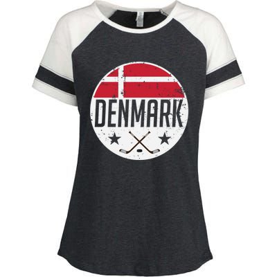 Denmark Ice Hockey Flag Jersey Supporter Danish Fan Gift Enza Ladies Jersey Colorblock Tee