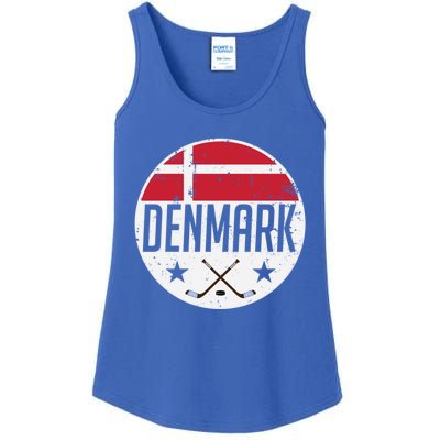 Denmark Ice Hockey Flag Jersey Supporter Danish Fan Gift Ladies Essential Tank