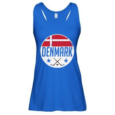 Denmark Ice Hockey Flag Jersey Supporter Danish Fan Gift Ladies Essential Flowy Tank