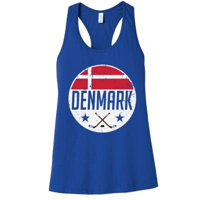 Denmark Ice Hockey Flag Jersey Supporter Danish Fan Gift Women's Racerback Tank