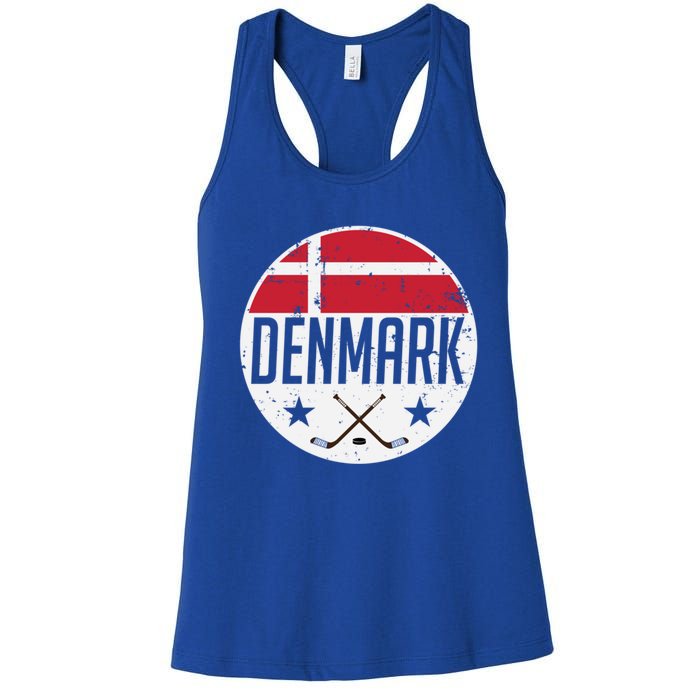 Denmark Ice Hockey Flag Jersey Supporter Danish Fan Gift Women's Racerback Tank