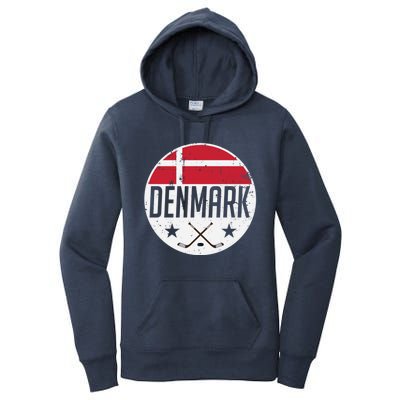 Denmark Ice Hockey Flag Jersey Supporter Danish Fan Gift Women's Pullover Hoodie