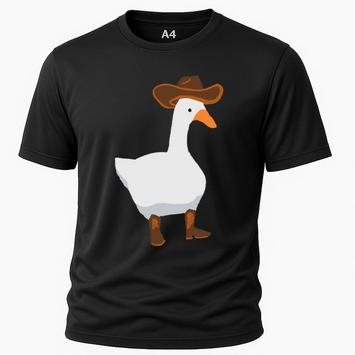 Duck In His Cowboy Hat Goose In Boots Cooling Performance Crew T-Shirt